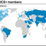 A potential counterpoint to the G7 (shown here in light blue): Ten countries now form the group of countries that is informally known as BRICS+ (shown here in darker blue) Graphic by PA Media for DNA